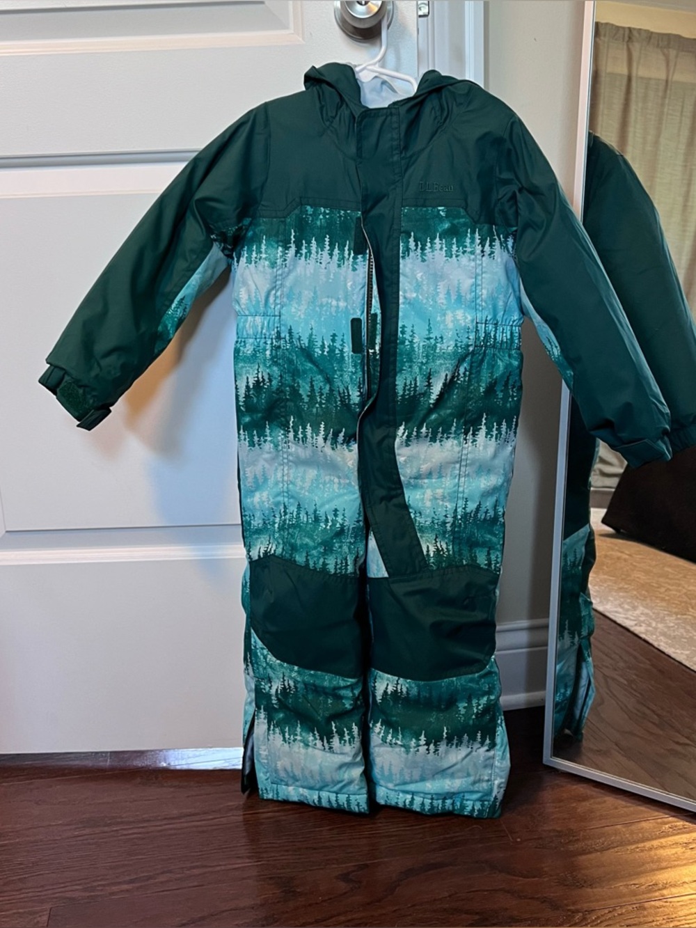 LL Bean forest-print snowsuit